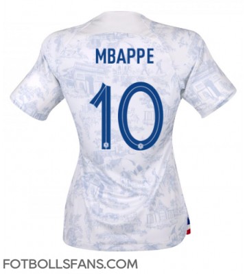 Frankrike Kylian Mbappe #10 Replika Bortatröja Damer VM 2022 Kortärmad